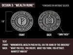 *PREORDER* Wealth Rune "Law of Attraction" Affirmation Coin in Antique Silver