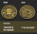 "Survivor of the Pandemic" Coronavirus Inspired Challenge Coin in Antique Bronze