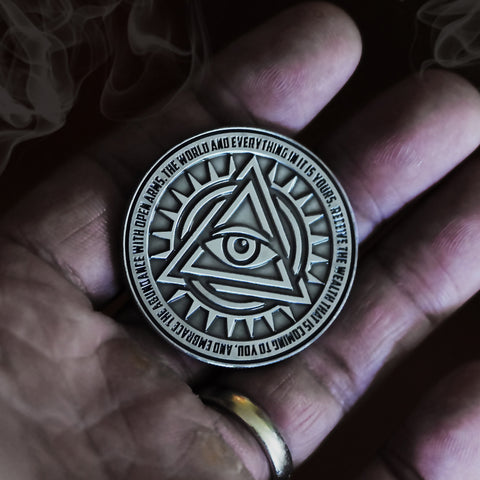 *PREORDER* Eye of Providence "Law of Attraction" Affirmation Coin in Antique Silver