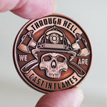 Fireman EDC Carry Coin in Antique Copper, Challenge Coin for Luck and Protection Gift for Firemen