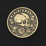 Memento Mori Coin, EDC Daily Reminder Coin in Antique Gold, Memento Vivere Challenge Coin, Lucky Coin for Protection