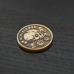 Memento Mori Coin, EDC Daily Reminder Coin in Antique Gold, Memento Vivere Challenge Coin, Lucky Coin for Protection