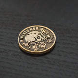 Memento Mori Coin, EDC Daily Reminder Coin in Antique Gold, Memento Vivere Challenge Coin, Lucky Coin for Protection