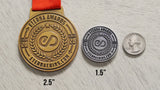 "2020 Finisher" Award Medal in Antique Gold