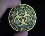 "Covid Skeleton" Coronavirus Inspired Challenge Coin in Antique Bronze